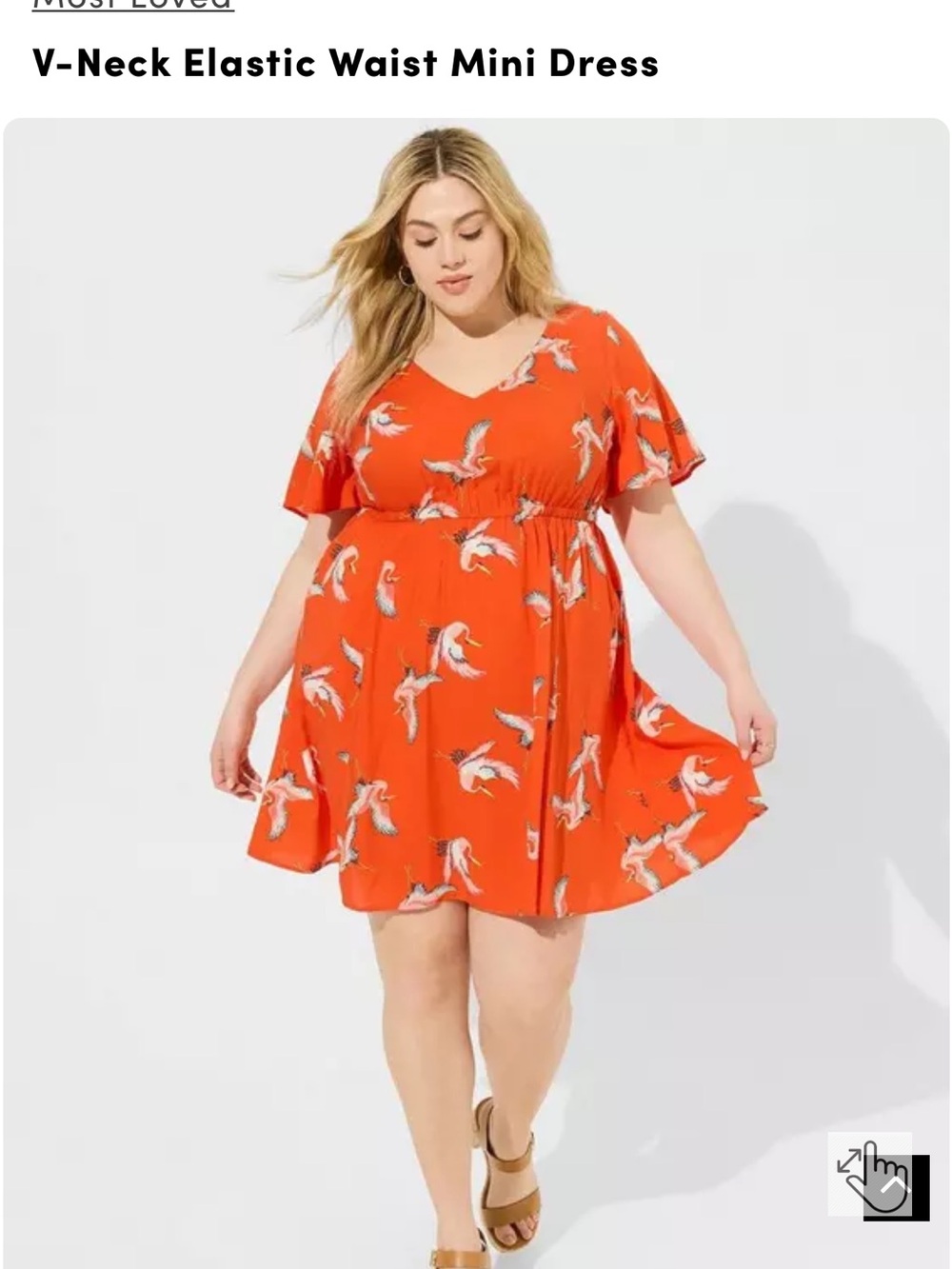torrid Orange Bird-Print V-Neck Dress